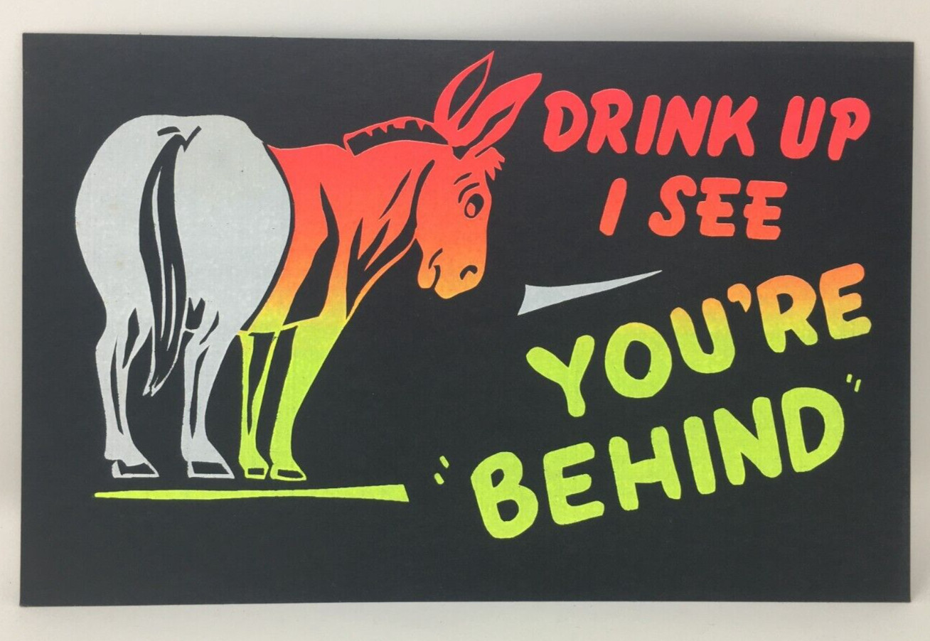 Vintage Cardstock Signs/Man Cave/Bar Signs Drink Up I See You&rsquo;re « Behind »