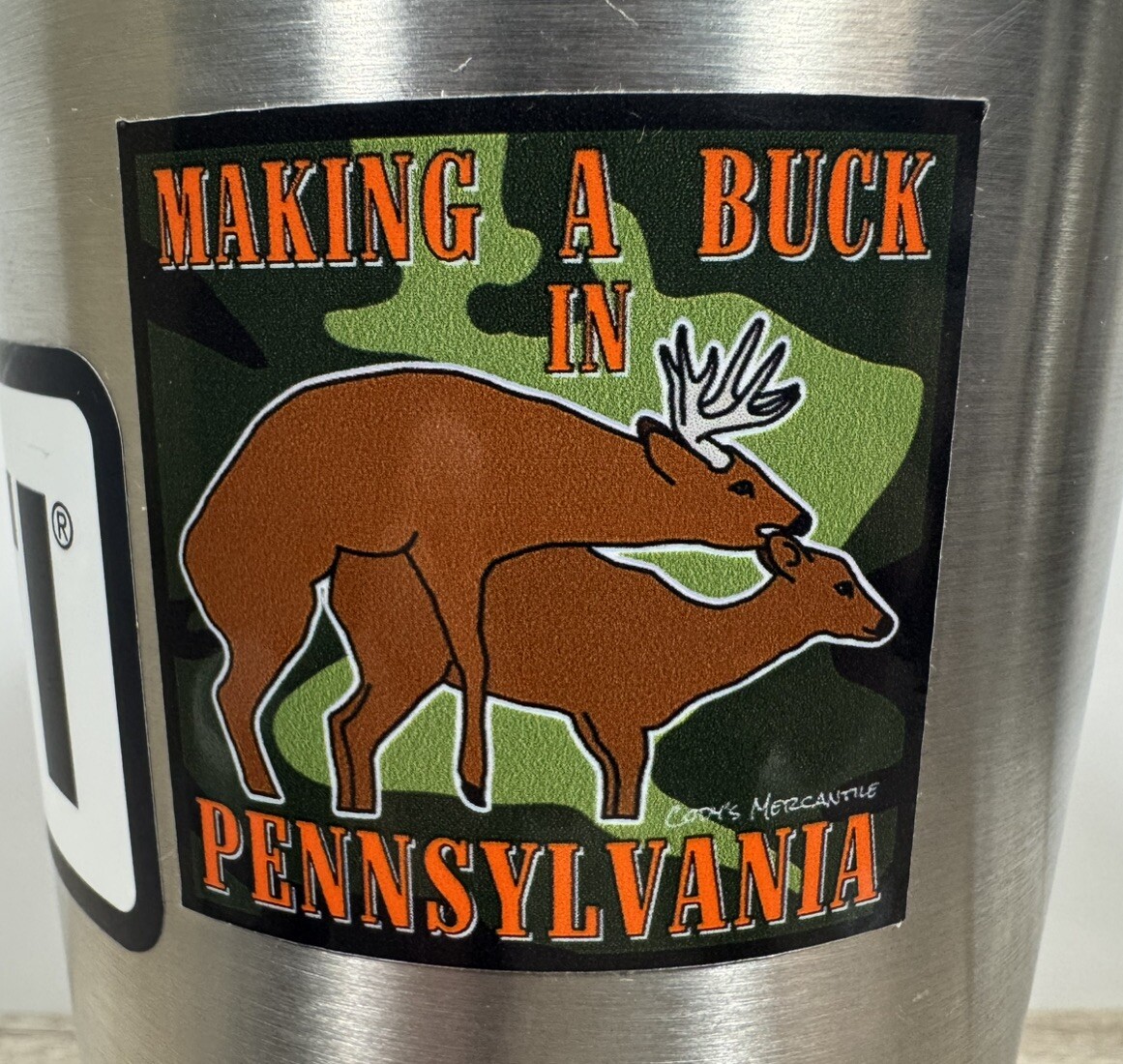 Make A Buck in Pennsylvania Novelty 2&Prime; Square Sticker Whitetail Deer Hunting PA