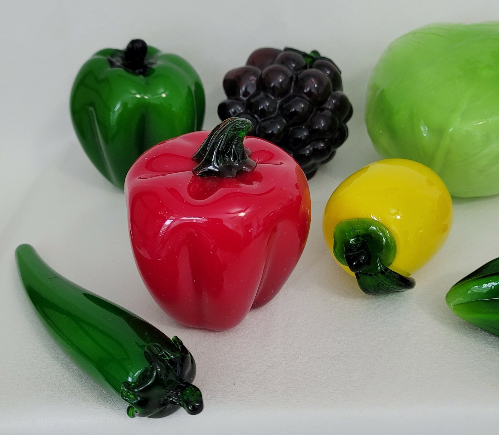 Vintage Lot of 12 Murano Style Handblown Art Glass Fruits & Vegetables Realistic