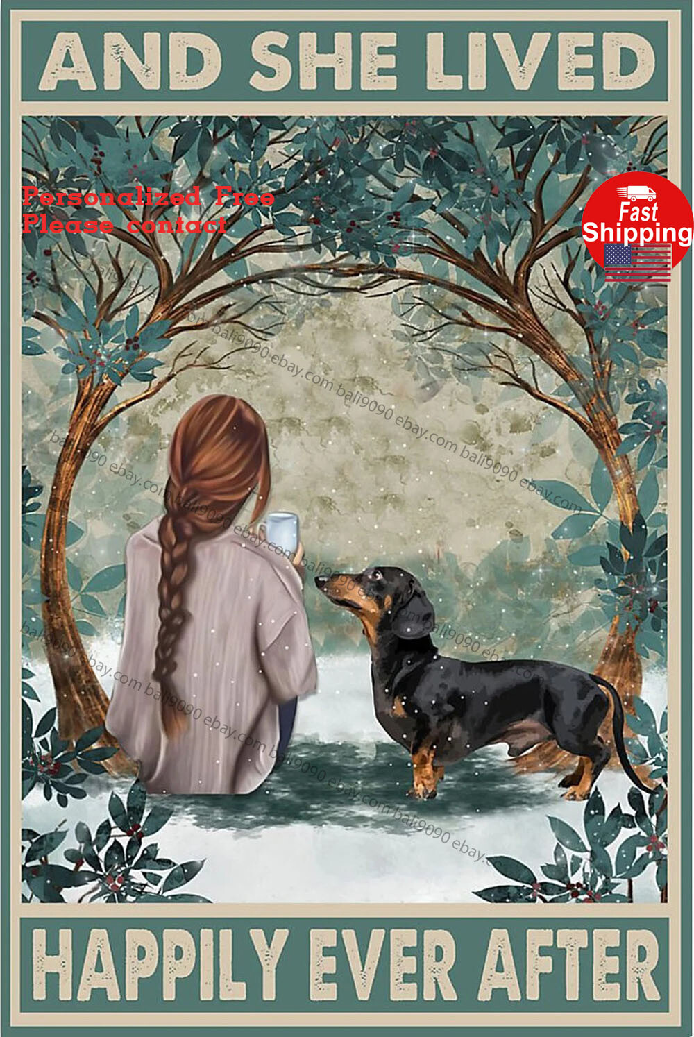 Dachshund And She Lived Happily Ever After Poster Dachshund Mom Birthday Gift
