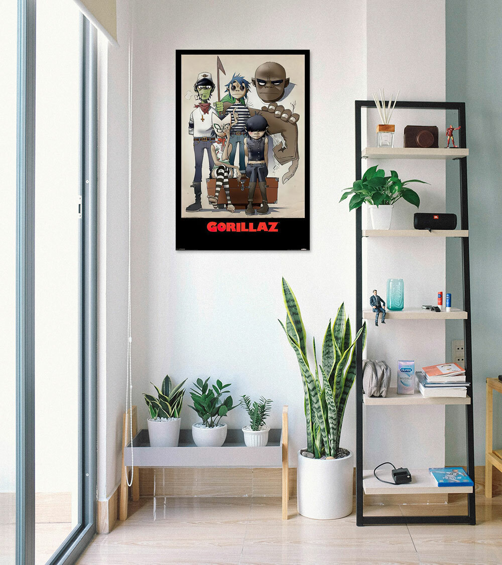Gorillaz – Music Poster (All Here – The Gang / Comic Characters) (Size 24 X 36&Prime;)