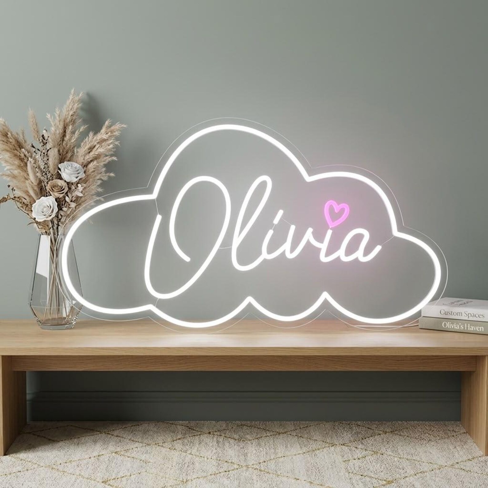 Custom Cloud Name Neon Sign Personalized Nursery Baby Name Room Gift Wall Decor