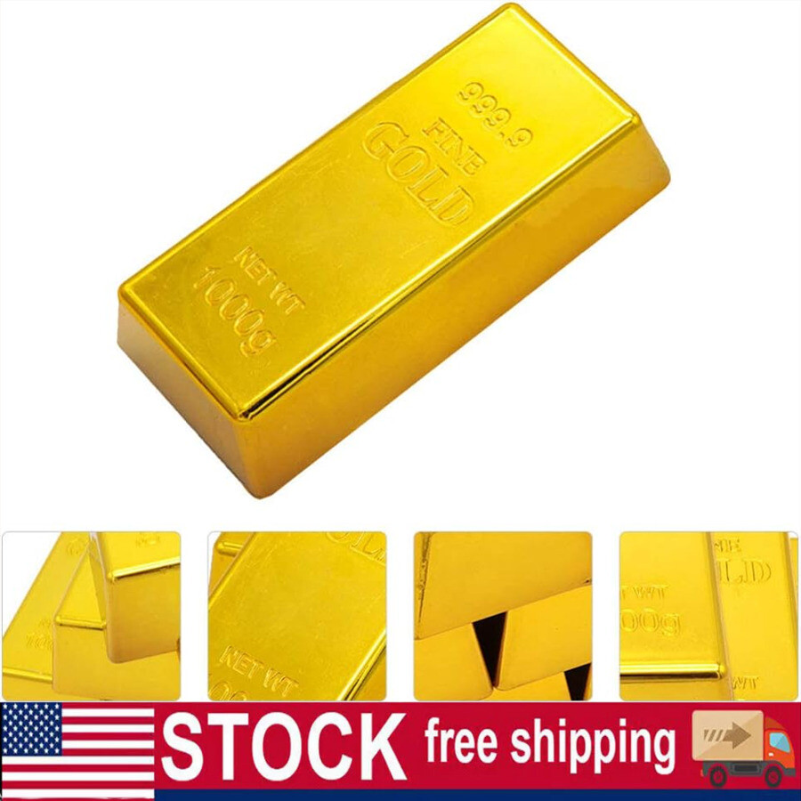 Fake Gold Bar Toy Mini Fake Golden Brick For Craft Bullion Gold Bar Prop Decor