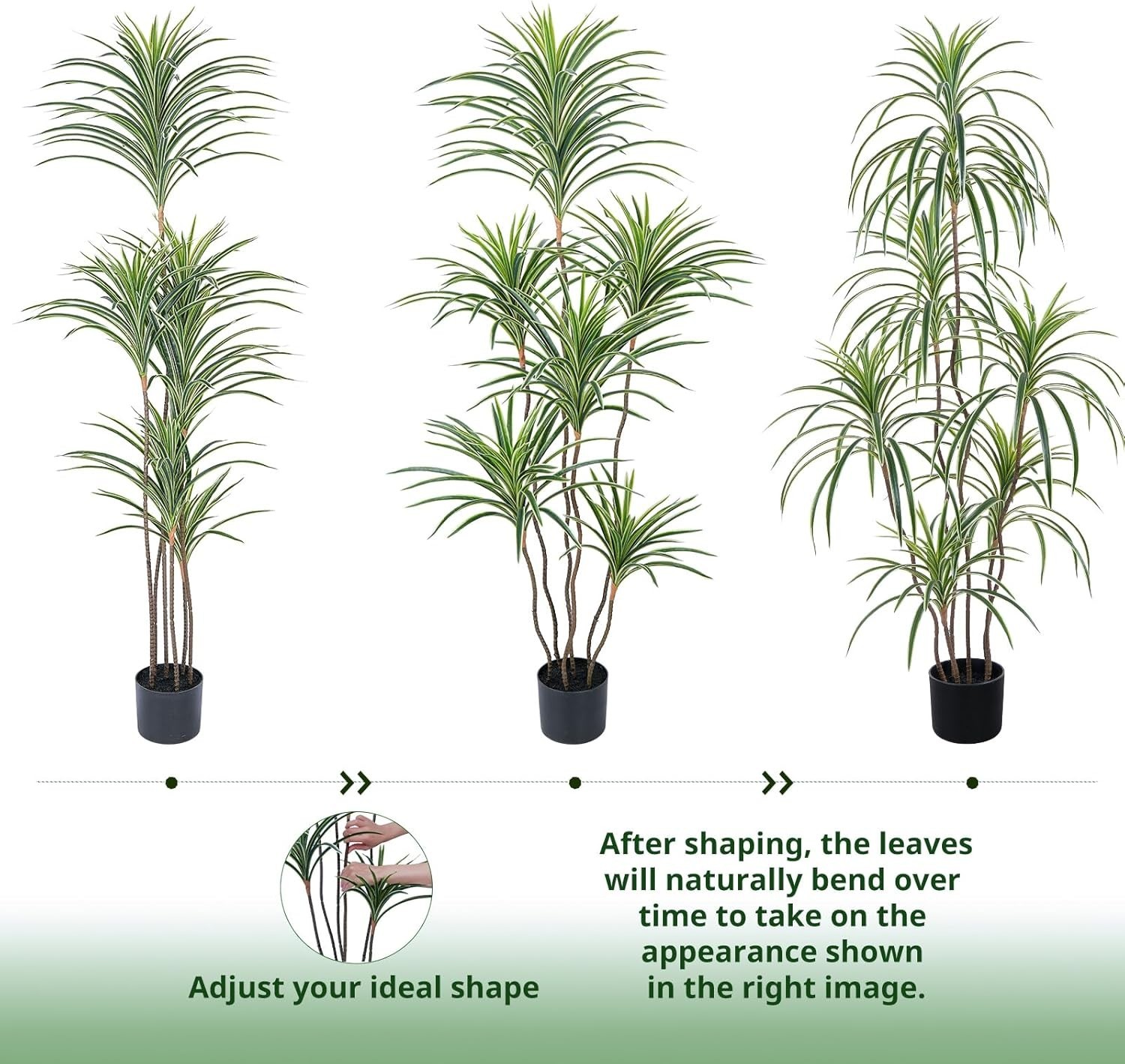 Artificial Dracaena Plants Indoor, 5 ft Faux Tropical Floor Plants Indoor, Tall