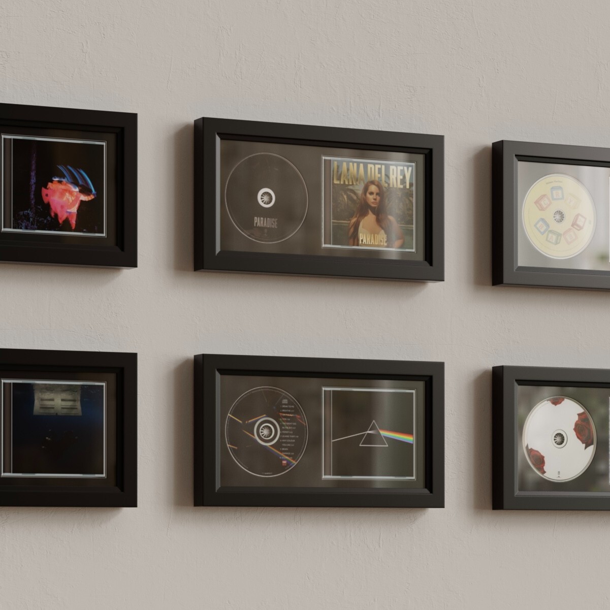CD Display Frame for CD Cases and Discs, Home Decor, 7.7&Prime;x14.4&Prime;, Solid Wood
