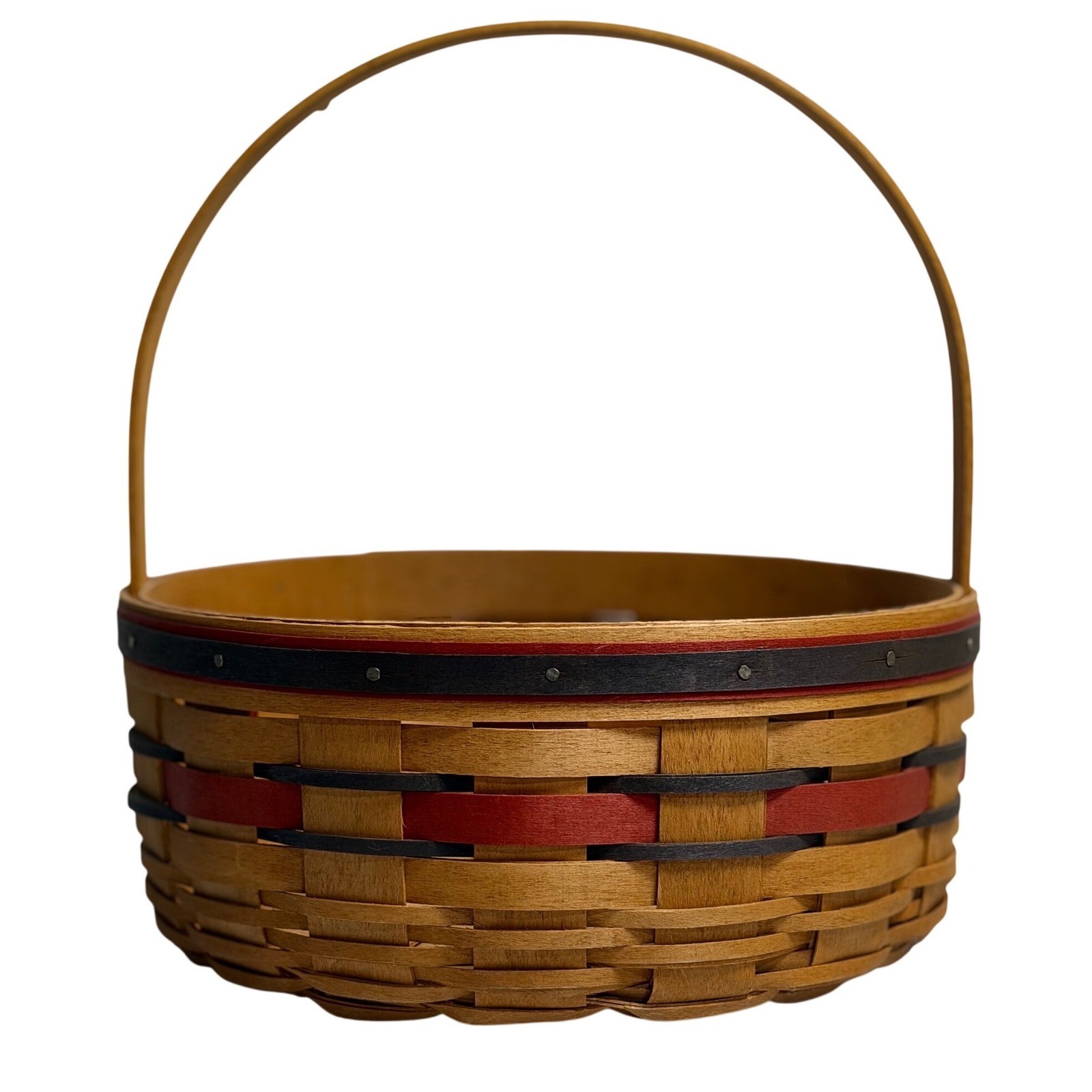 Longaberger Basket Crisco American Cookie Celebration Basket Brown Red Round