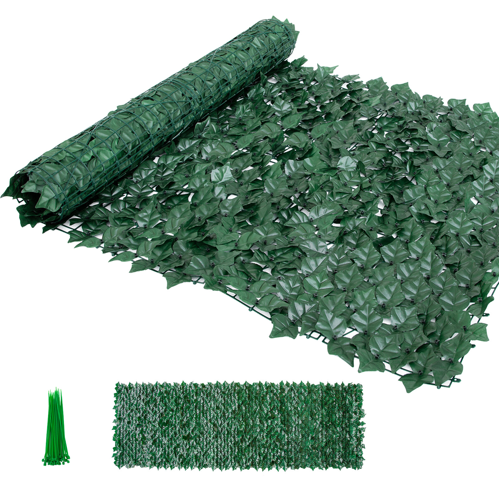 118&Prime; x 39&Prime; Artificial Faux Ivy Wall Hedge Mat Plant Panels Outdoor Grass Fence