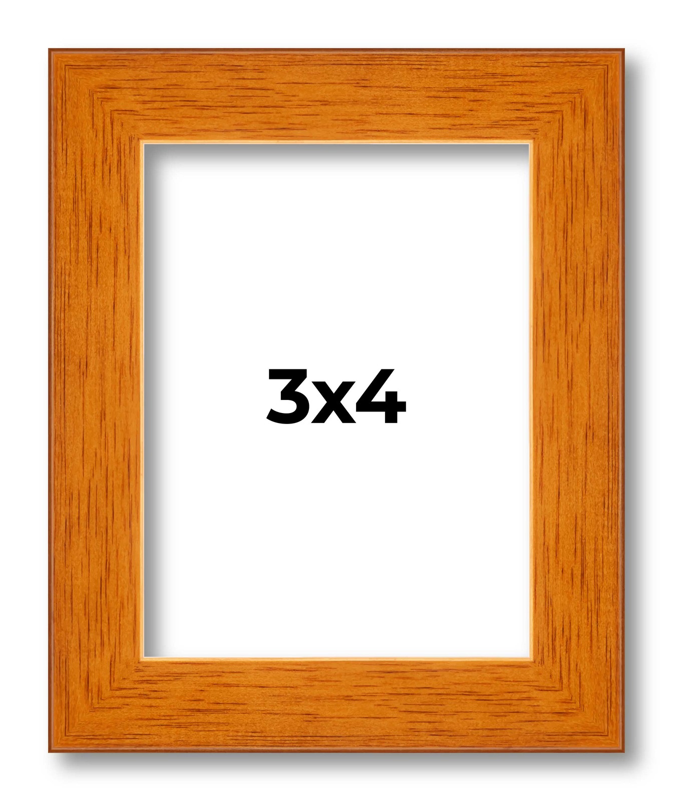 3×4 In Honey Brown Real Wood Picture Frame Width 0.75 inches | Interior Frame De