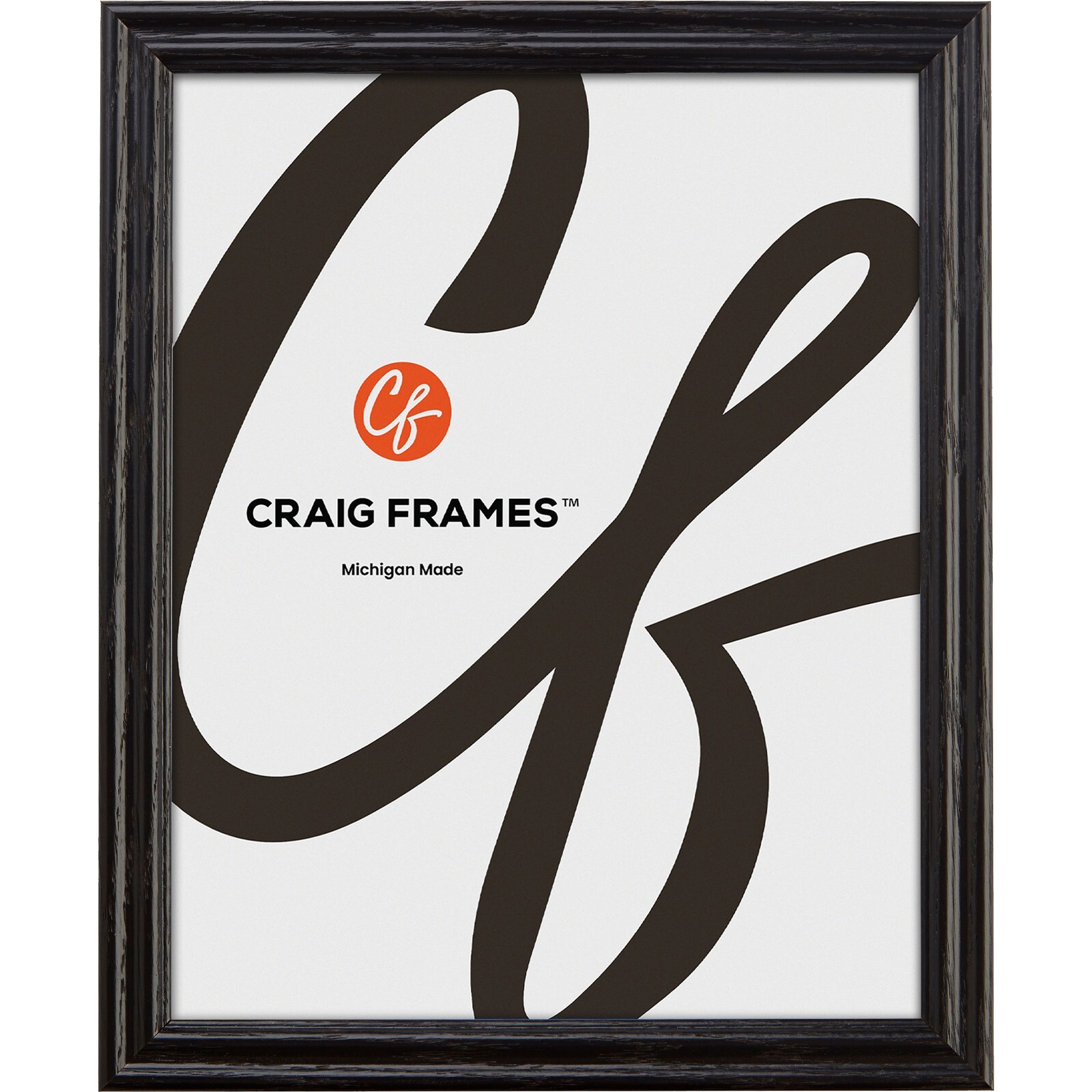 .75&Prime; Traditional Gloss Black Wood Picture Frames & Poster Frames, Common Sizes