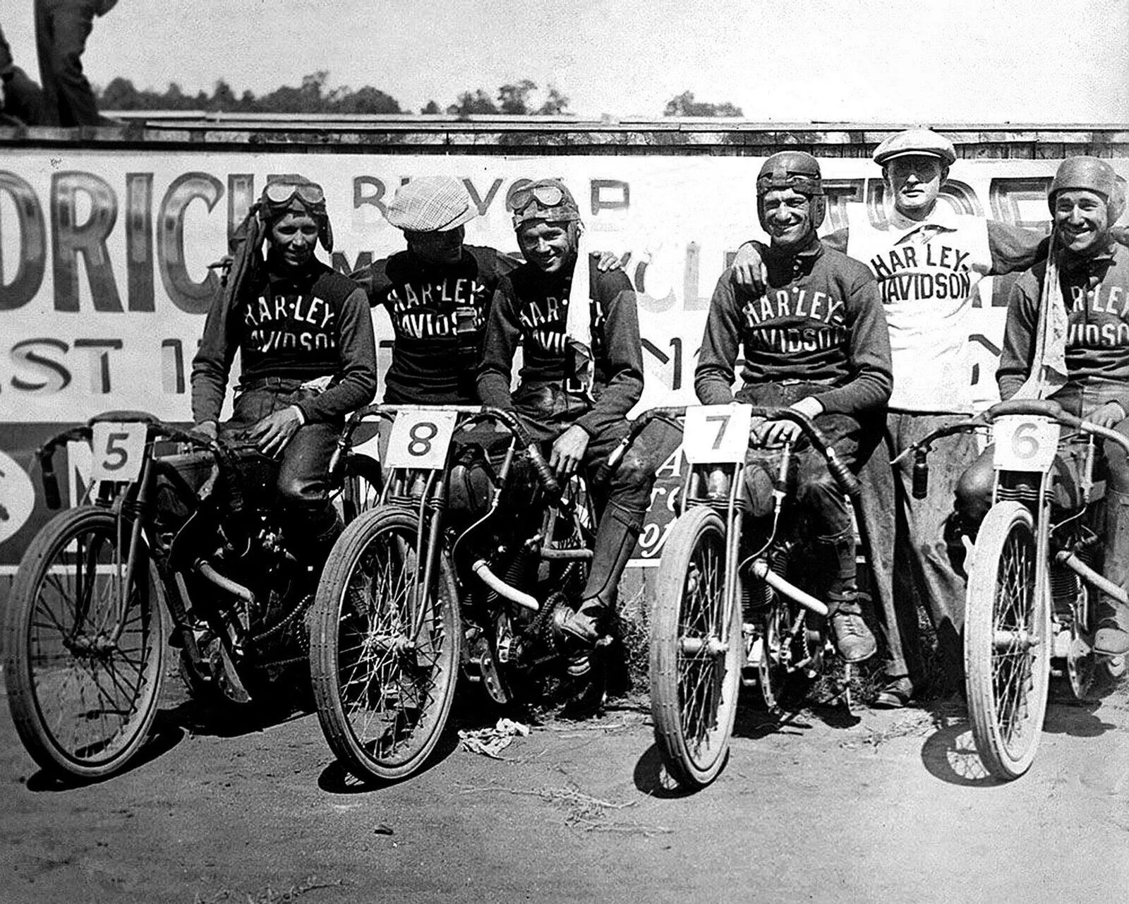 1930s HARLEY Motorcycle RACING TEAM POSTER 13 X 19 INCH Wall Art!