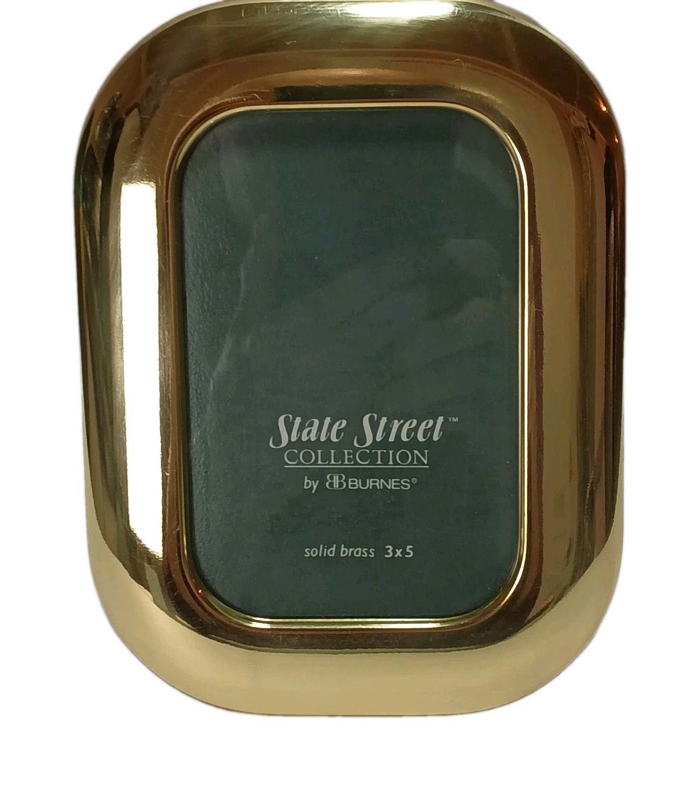 Burnes of Boston 3×5 Solid Brass Picture Frame Vintage Rounded Velvet Back