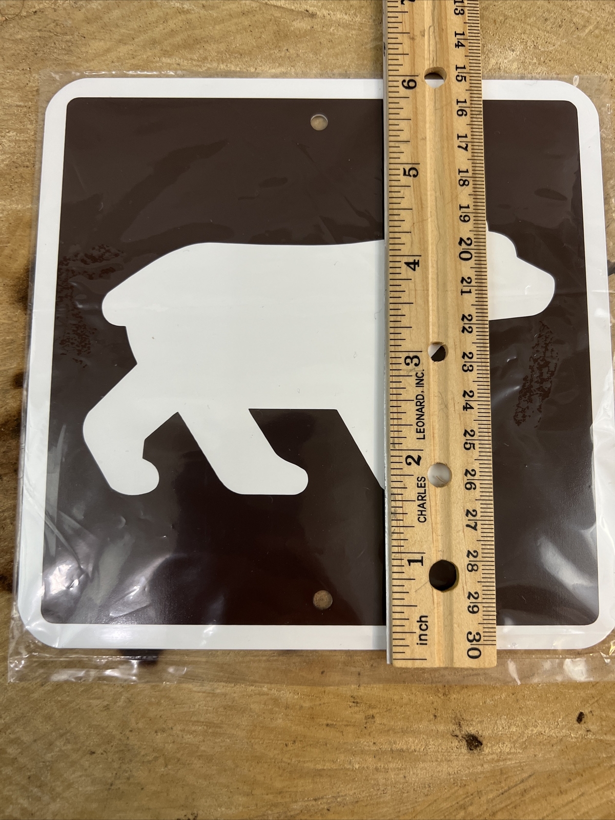 Bear Crossing Metal Parks & Recreation Sign mini 6&Prime;x6&Prime; in Brown NEW