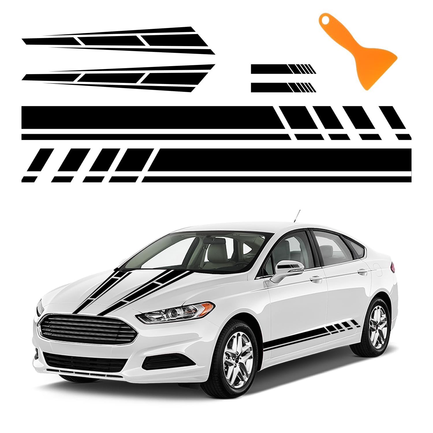 6PCS Racing Stripes for Cars 2PCS Car Hood Decal + 2 Car Side Decals + 2 Car…