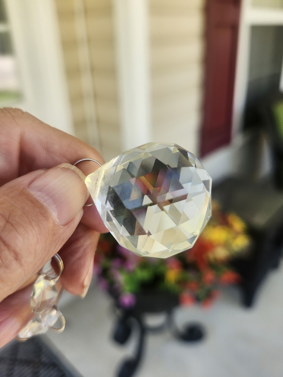 30mm Chandelier Faceted Glass Sphere Prism (7) Lot
