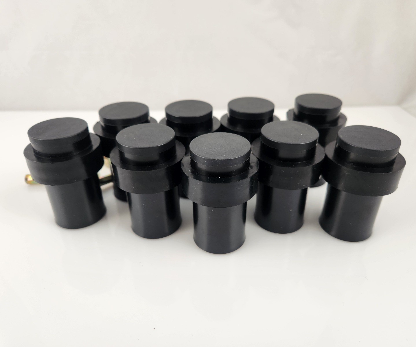9 Pcs 2.6&Prime;, 60mm Door Stoppers black Stainless Steel Floor Wall Mount bumper