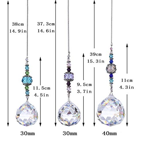 Clear Crystal Prism Ball Rainbow Maker Window Prisms Suncatcher 3 Count