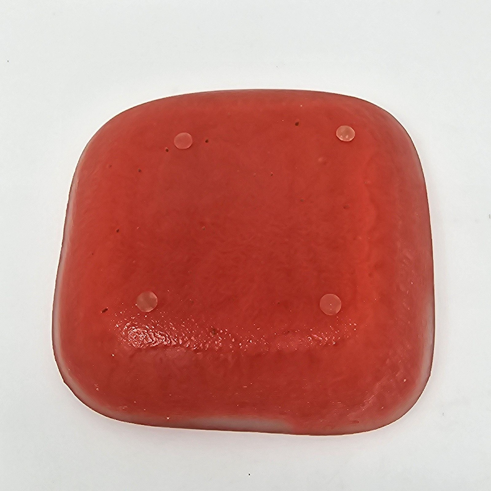 Fused Glass Red Batik Style Serving or Trinket Dish