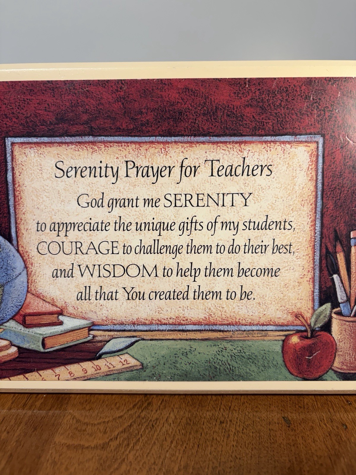 Abbey Press Serenity Prayer for Teachers Framed Plaque Desk Decor Teacher Gift
