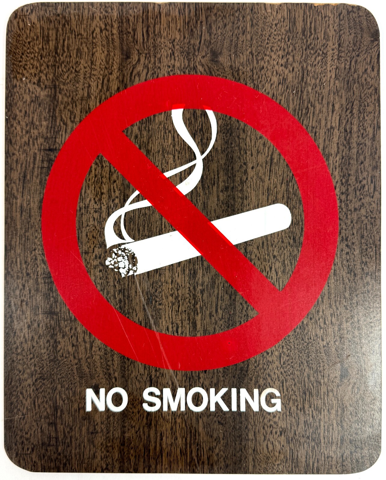 Vintage Painted Composite Wood Flat NO SMOKING 10 in X 8 in Wall Door Sign