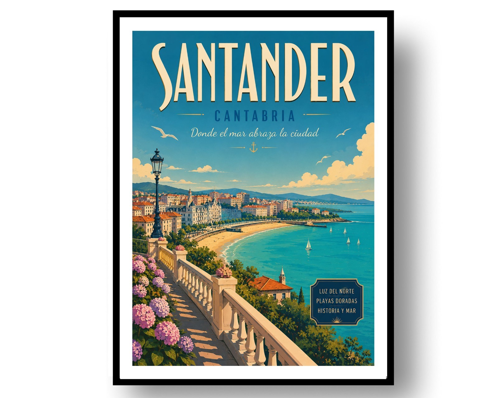Santander Travel Poster Print, Wall Decor