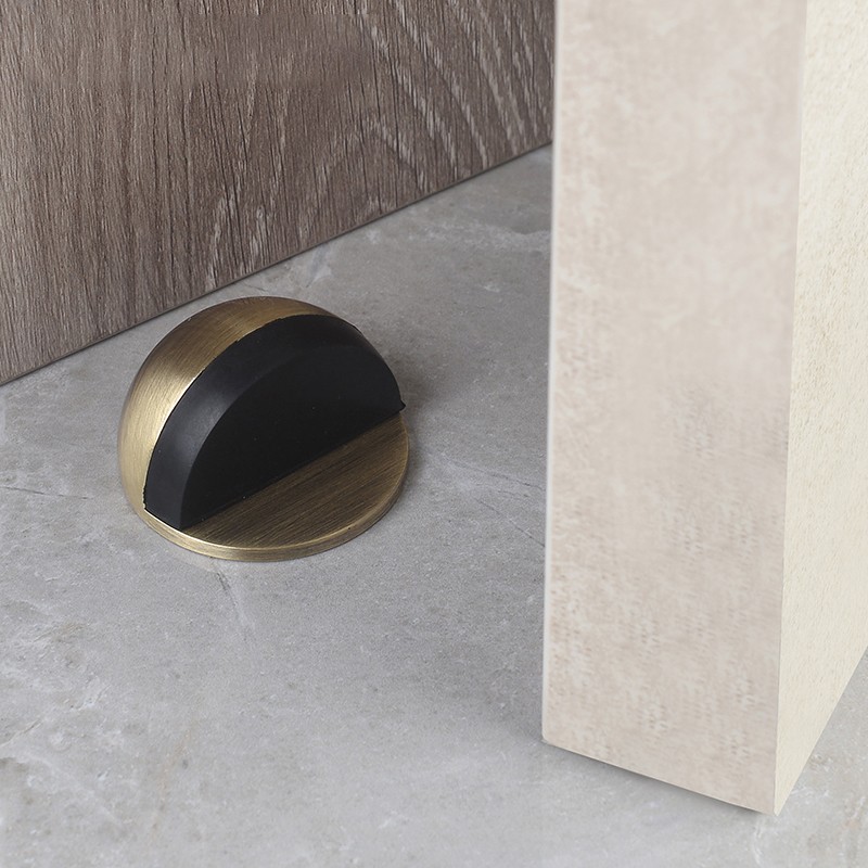 Door Stop Floor Mounted Door Stopper Satin Stainless Steel Rubber Buffer Stopper