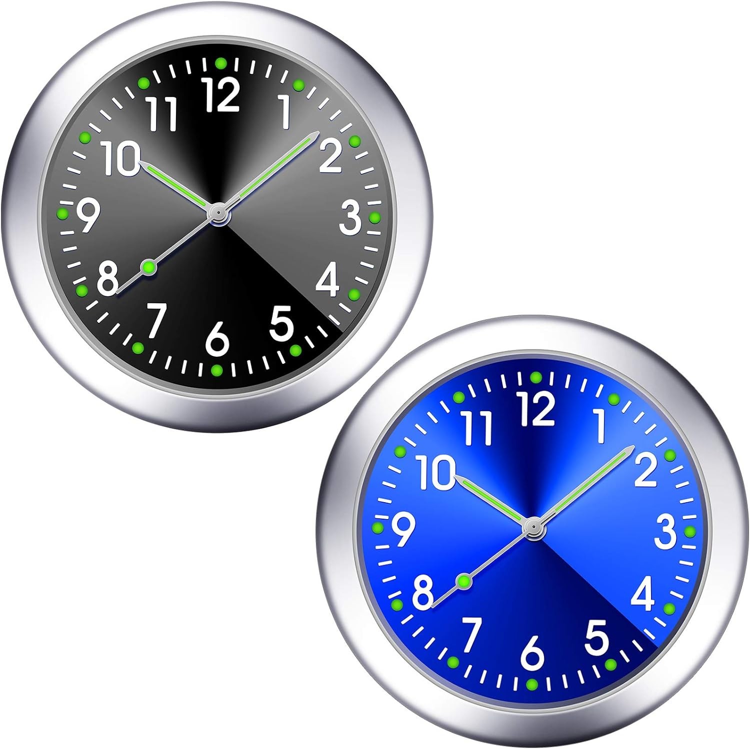 Mini Car Dashboard Clock Vehicle Luminous Clock with Adhesive for Boat Truck SUV