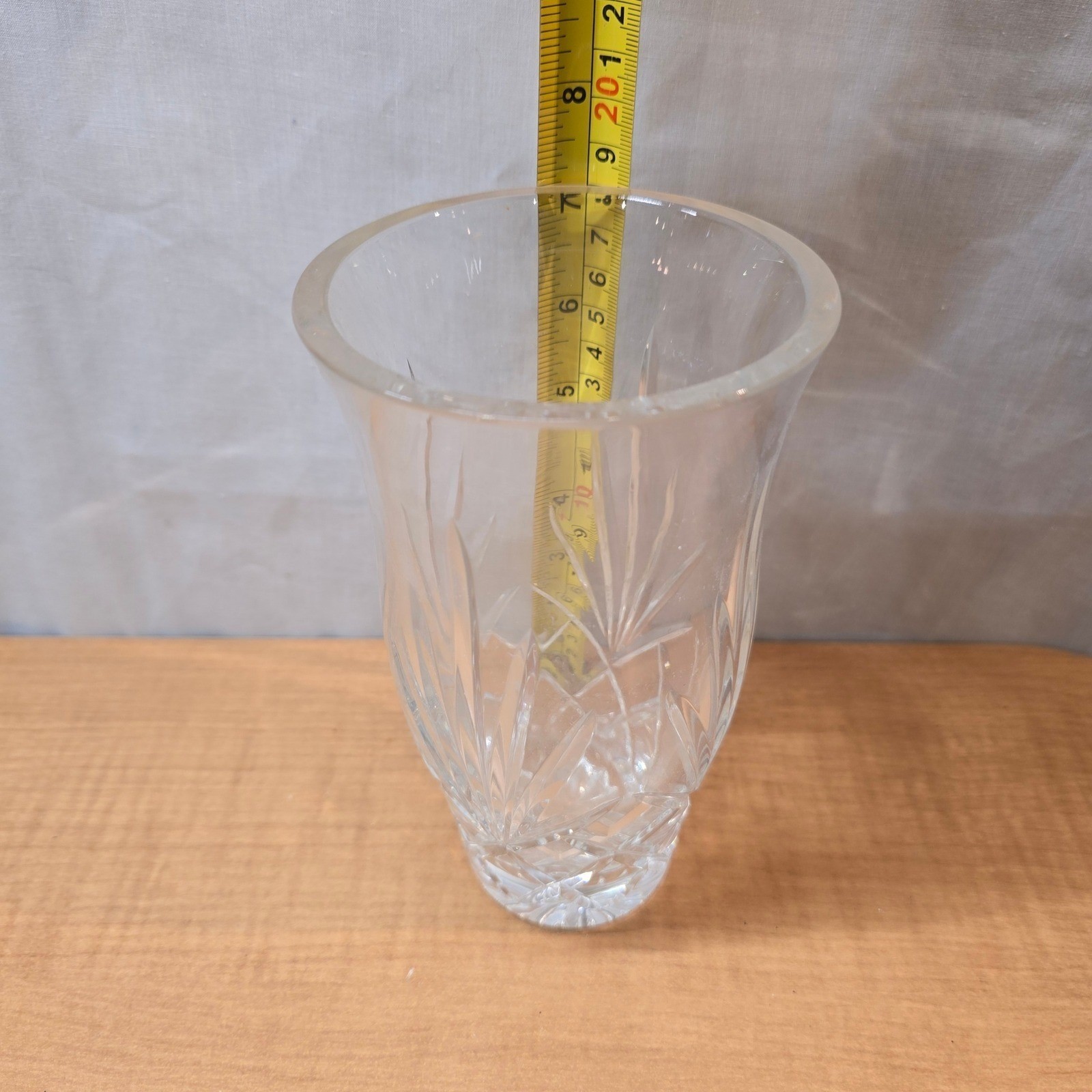 Heavy Decorative Clear Crystal Cut Glass Flared Vase 7&Prime; x 4&Prime;