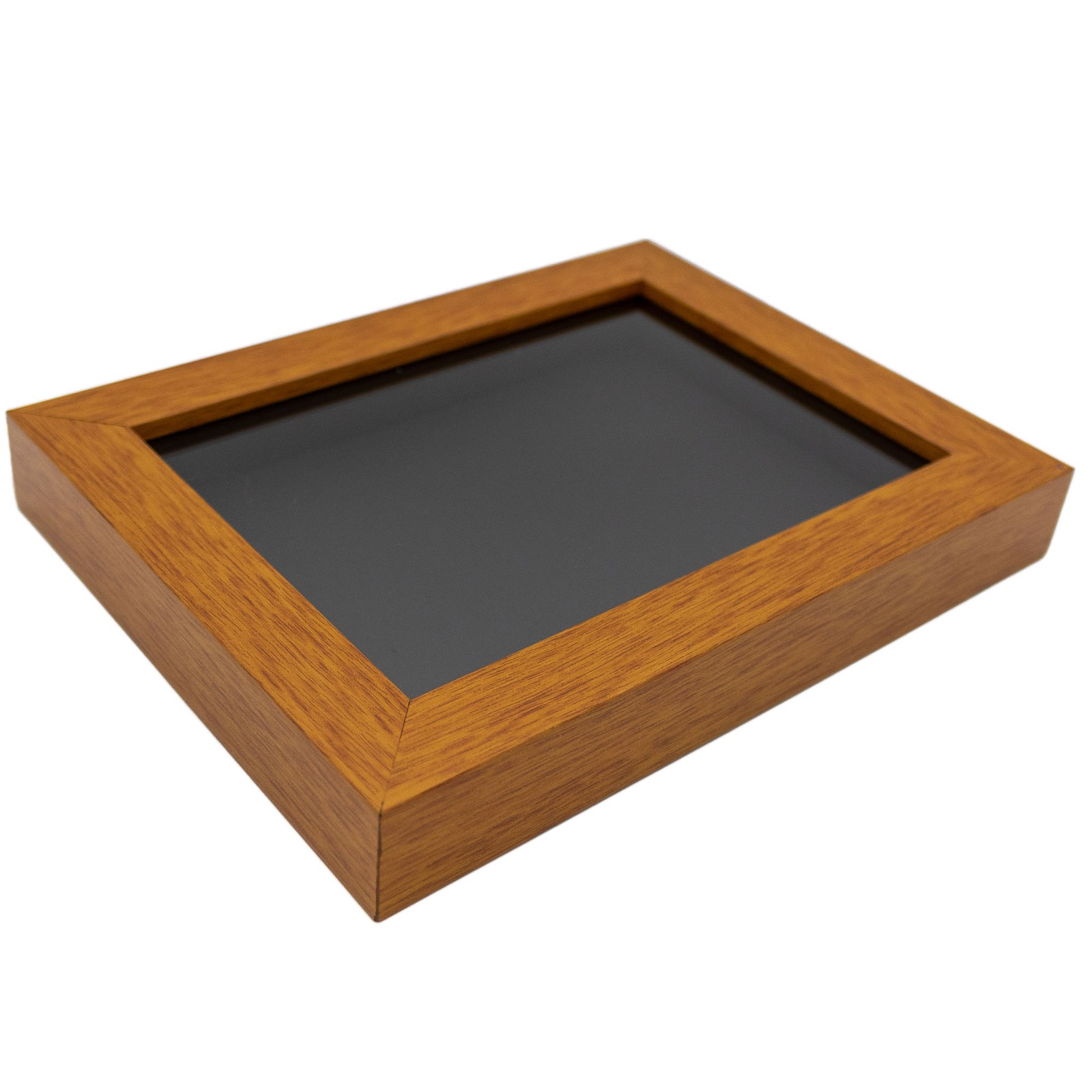 Honey Pecan 8×10 Wood Shadow Box With Black Acid-Free Backing 5/8 Usable Depth