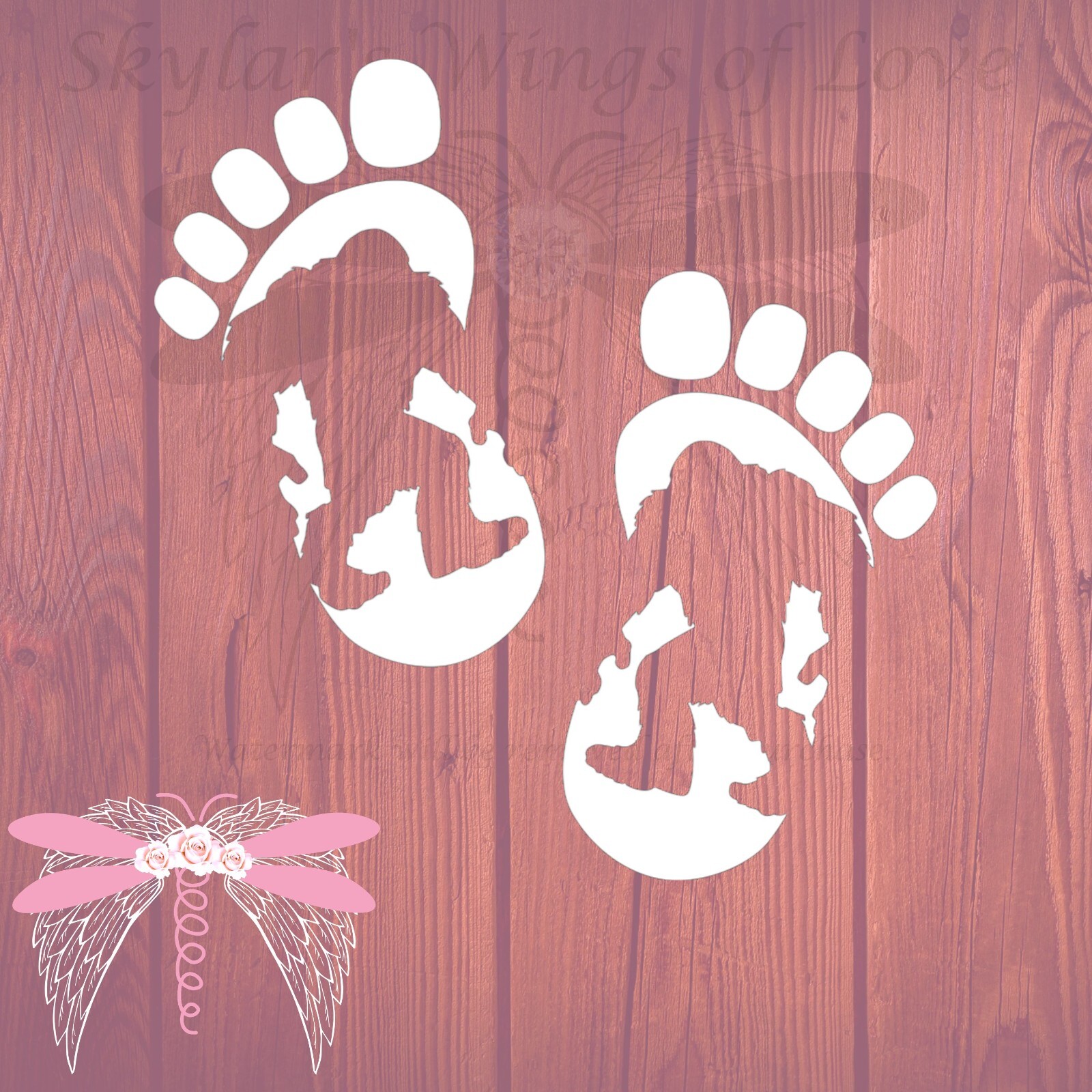 Bigfoot Vinyl Decal – Bigfoot Footprints with Bigfoot Silhouette #1