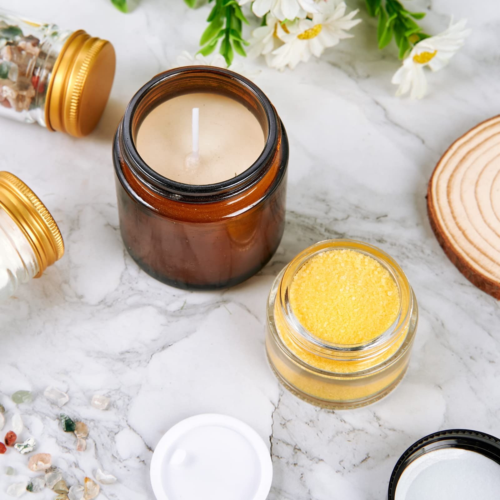 11 Hoa Kinh 1Oz Glass Jar Lid Hoa Kinh 25Pack Clear Round Containers Cosmetic