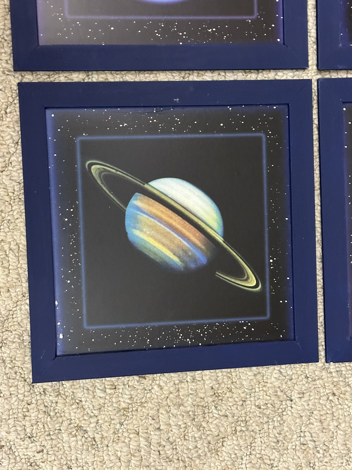 Framed Wall Art 4 Panels Space Planet Star Sky Pictures Astronomy Artwork
