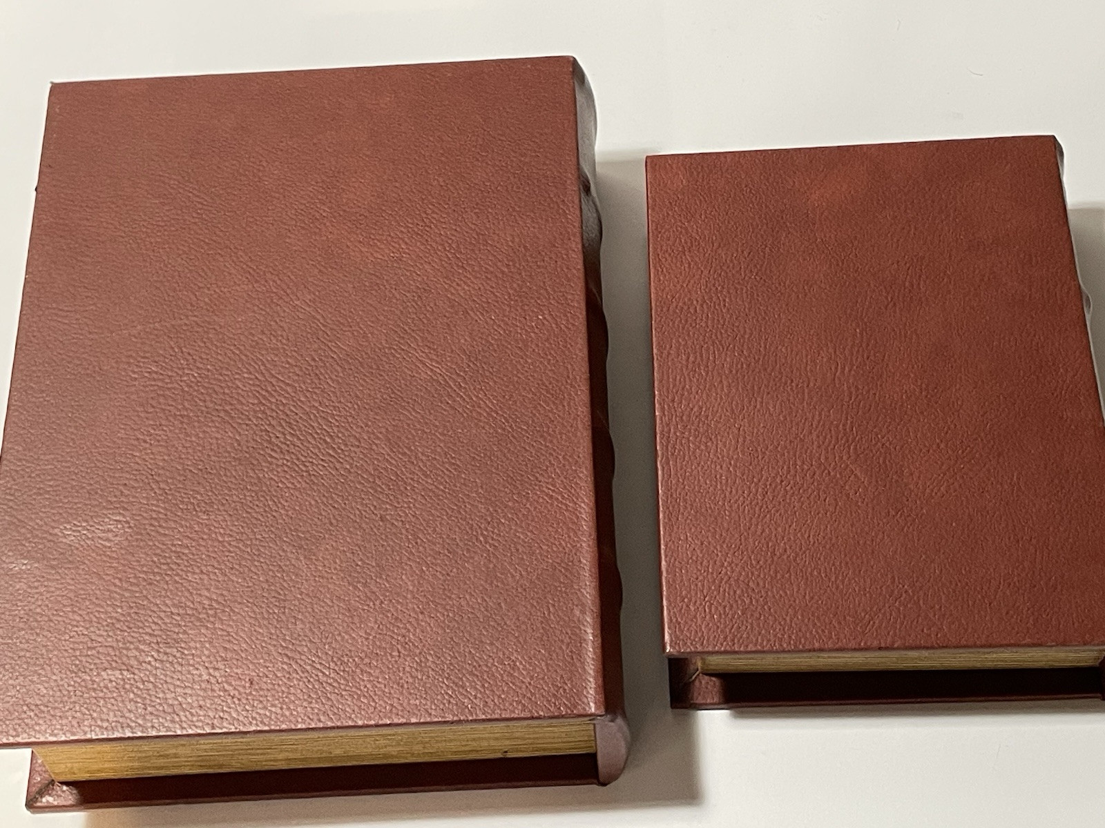 2 Decorative Faux Book Storage Boxes Wood Felt Lined Hollow NATIONAL RIFLE ASSOC