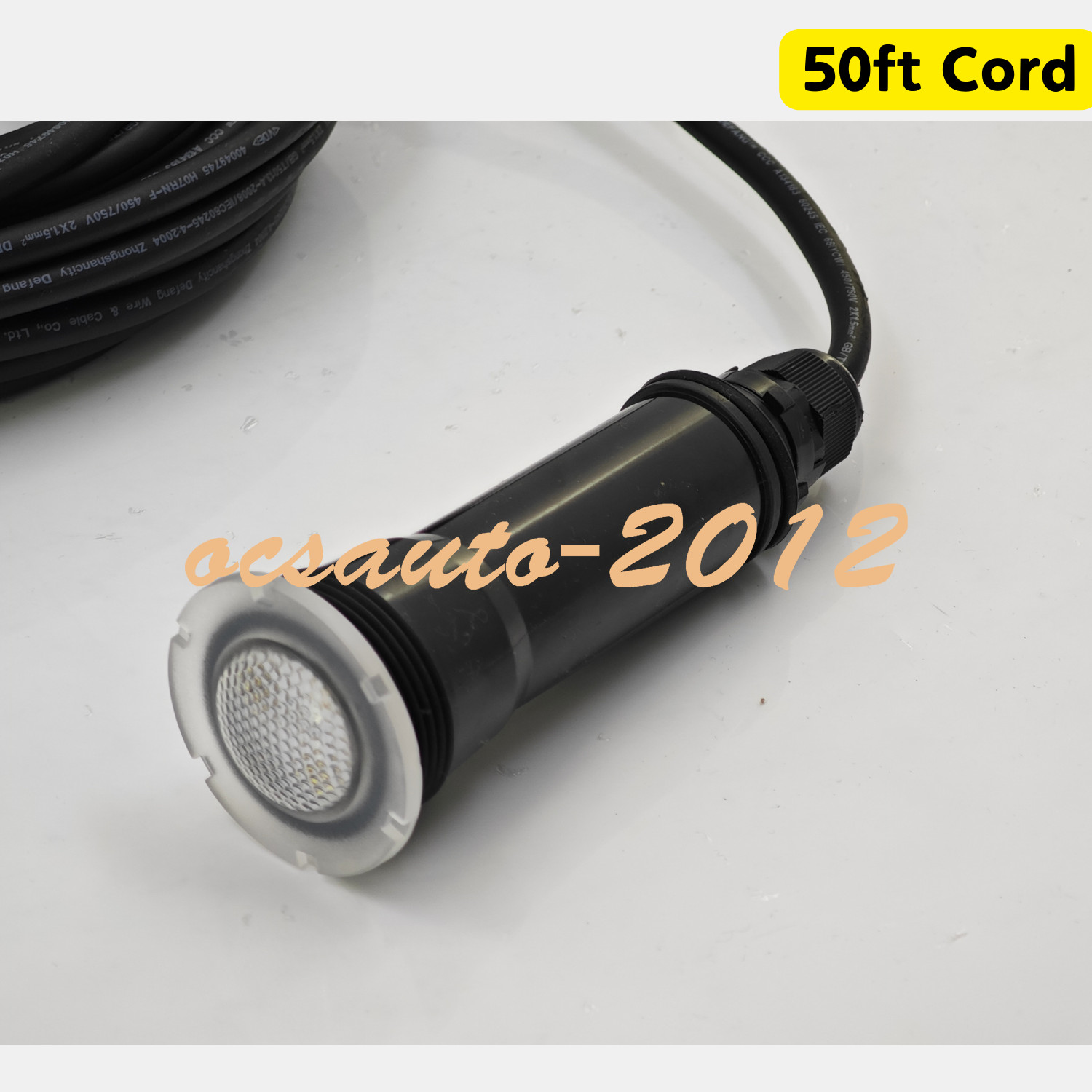 50Ft Cord, 1.5 Inch Pool Light for Inground Pool AC12V 18W 7 RGB Color FC-PC55