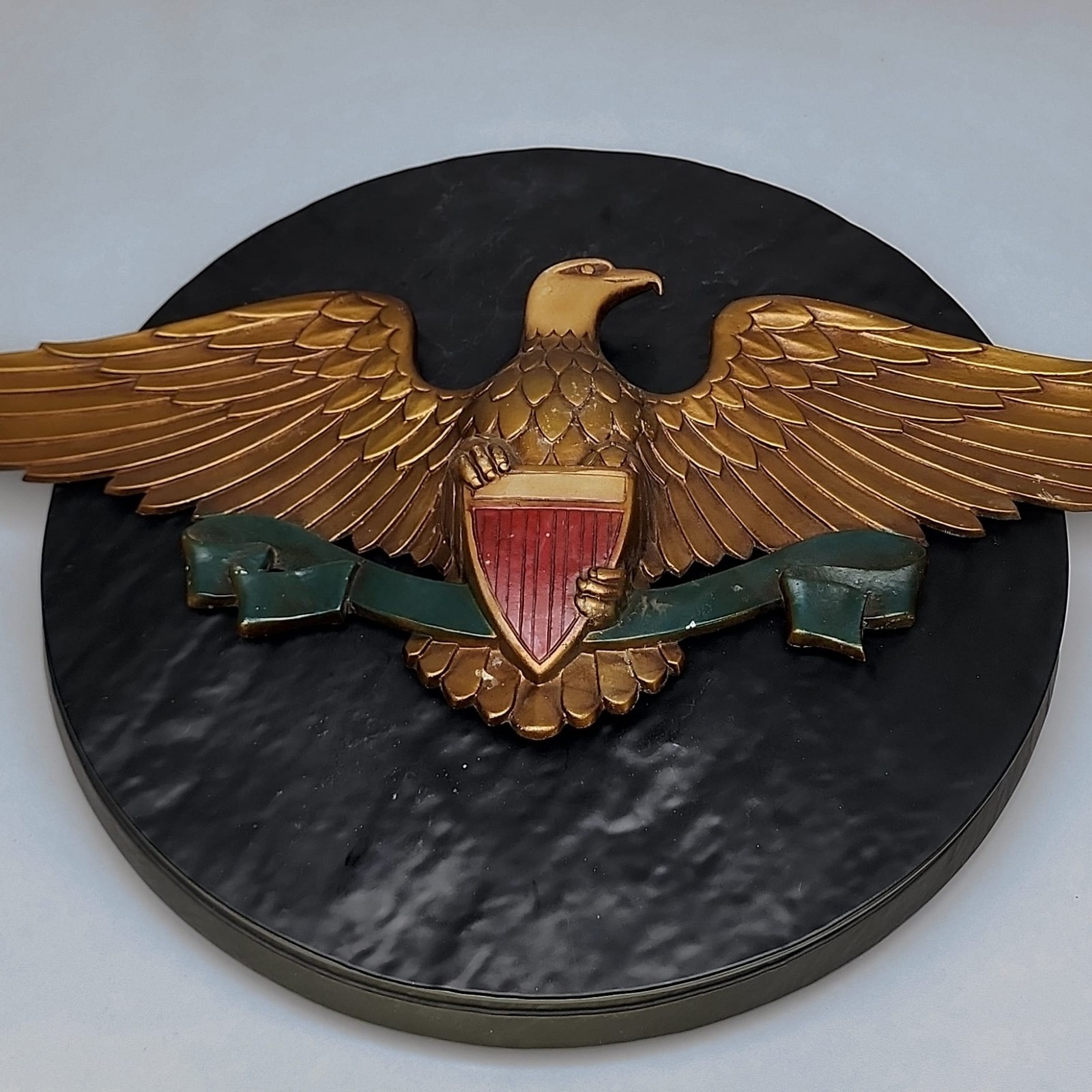 Sexton 1966 USA Bald Eagle Shield Wall Plaque 23&Prime; Cast Aluminum Federal MCM
