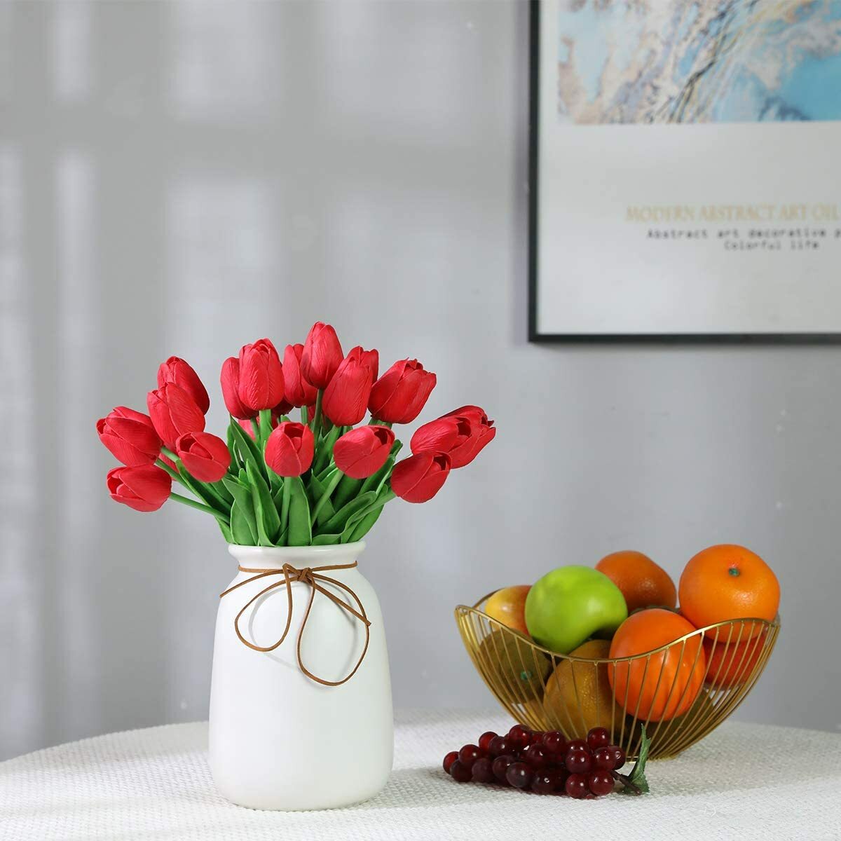 10/20pcs Hawesome Artificial Latex Tulips Flowers Faux Tulip Stems PU Real Touch