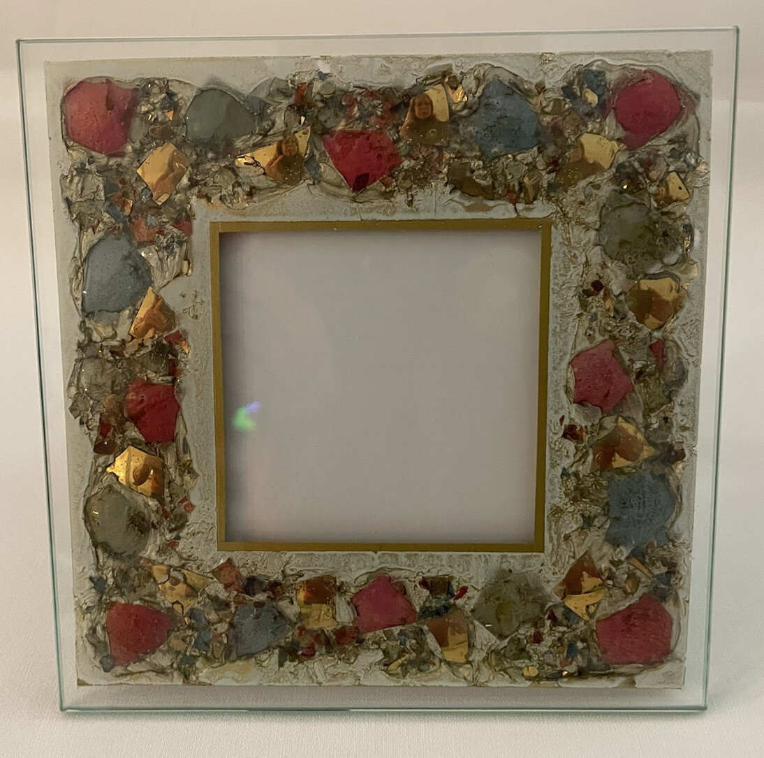 Colorful Glass Photo Frame For 2.75 In.² Photo