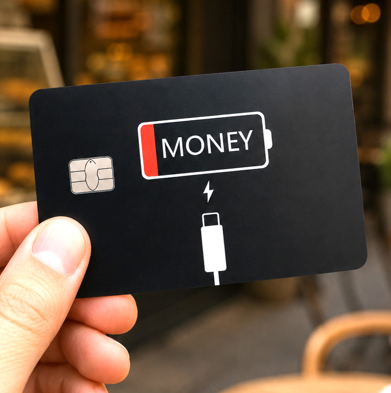 No Money Credit Debit Card Skin Cover Sticker Chip Funny Decal – 2 Pack