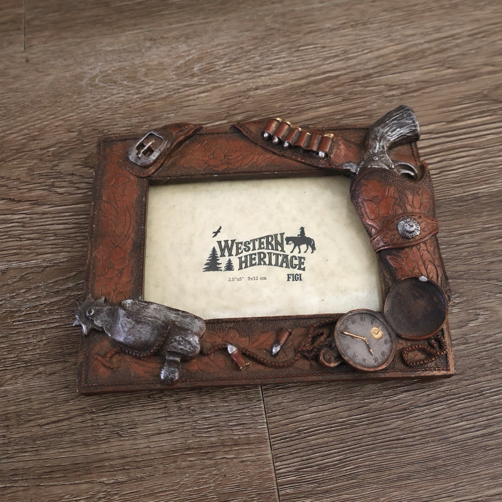 Vintage Western Heritage Figi Brown Rectangle 3D Picture Photo Frame 3.5&Prime;x5&Prime;