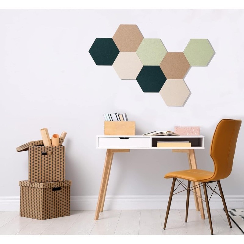 Hexagonal Felt Board Tiles Easy Installation DIY Pushpin Boards Office Decor New
