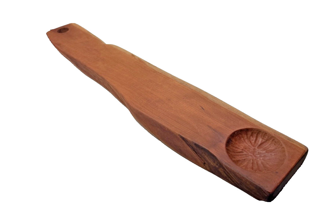 Long Decorative Live Edge Wood Piece with Cutout and Indented Circle Home Decor