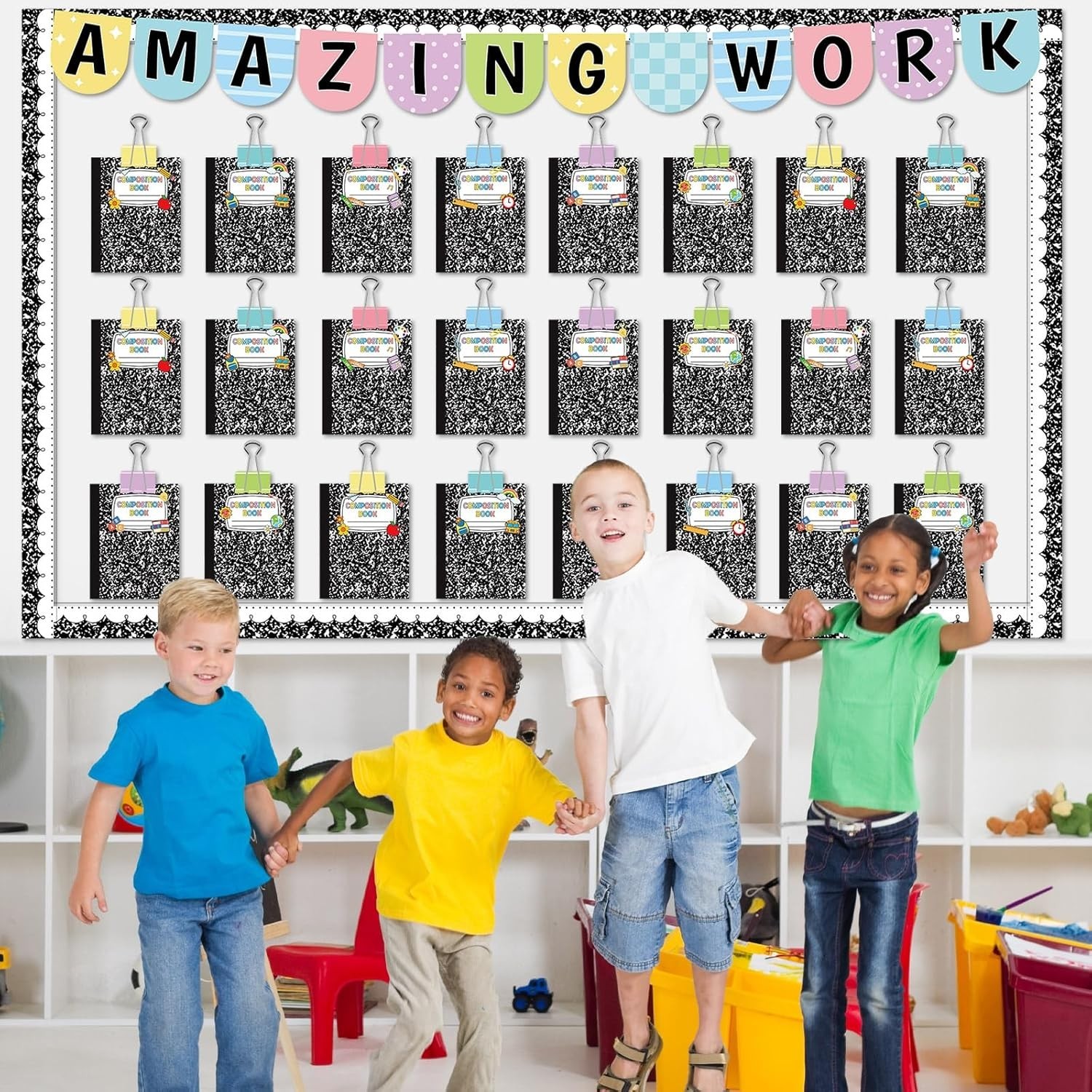 24 Pcs Student Work Display Bulletin Board Composition Notebook Classroom Dec…