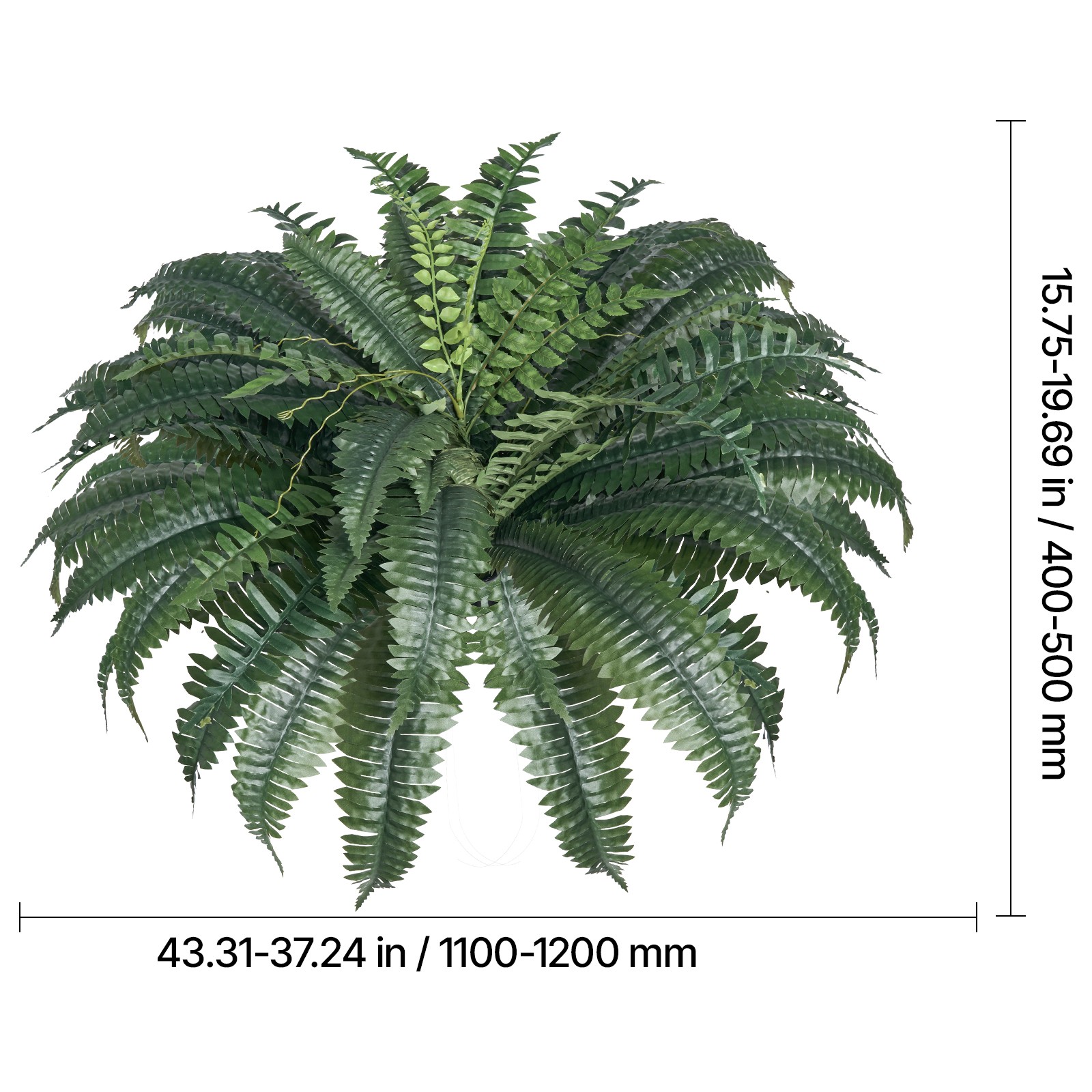 Uimoso Pack of 2 48&Prime; Artificial Boston Fern Plant Bush Plant Home Decor