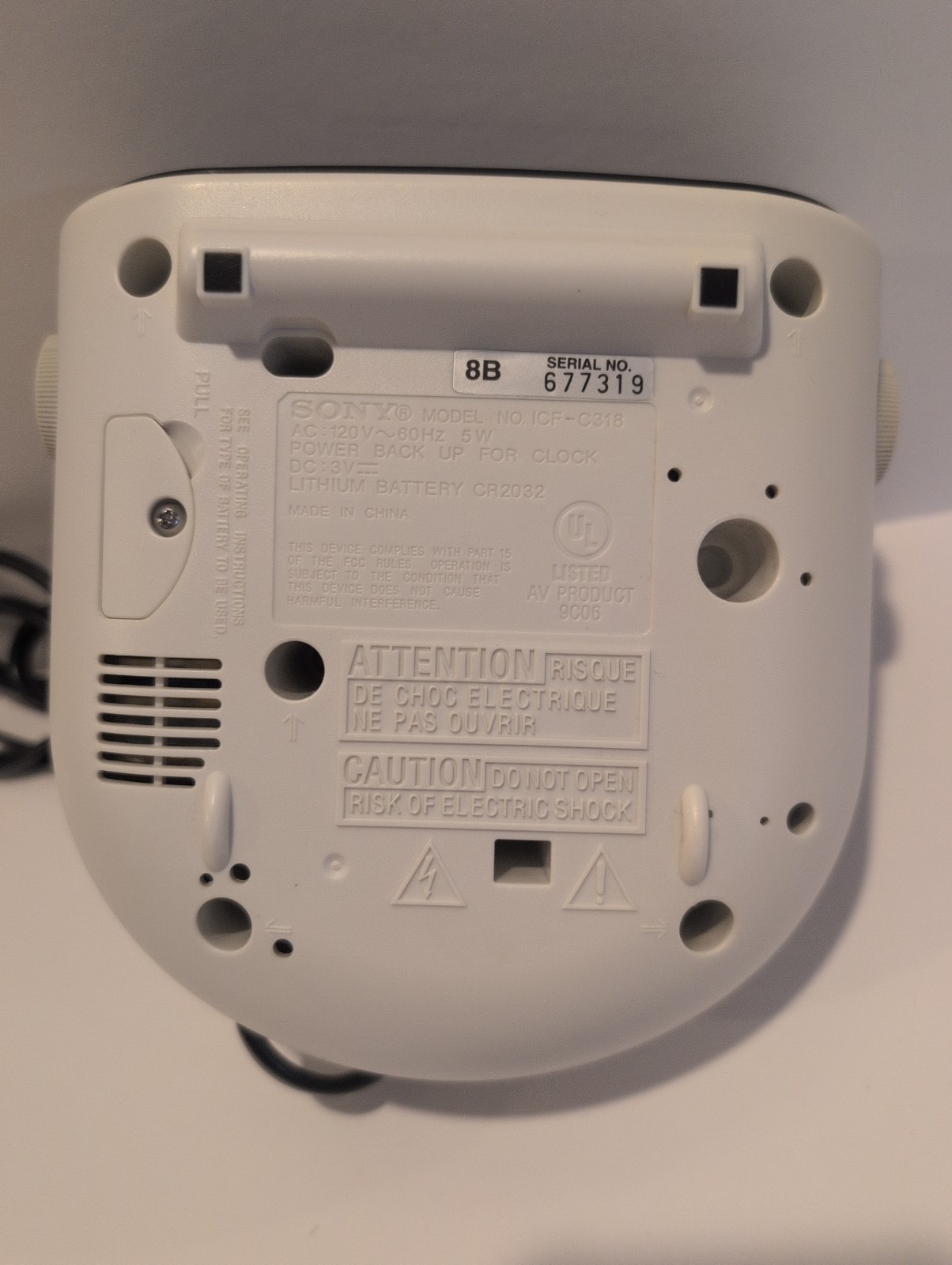 SONY ICF-C318 Dream Machine FM AM Clock Radio Dual Alarm White Tested