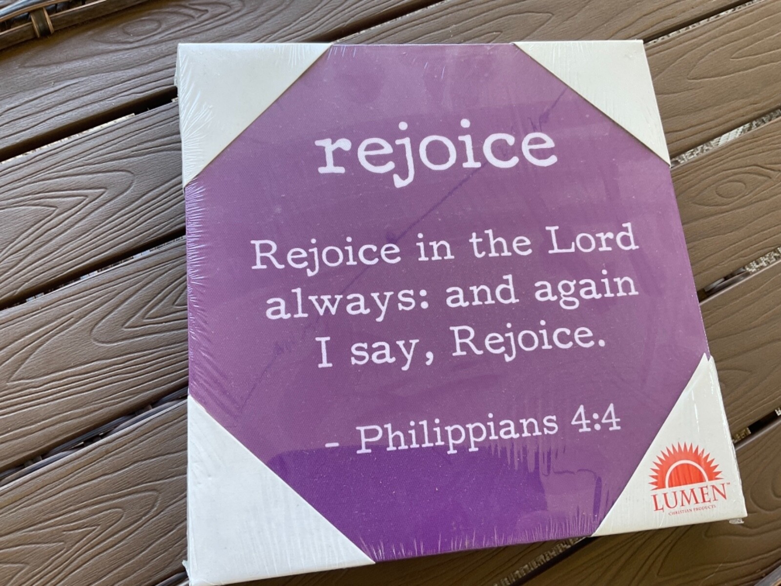 Wall Plaque Decor – REJOICE – Bible Verse