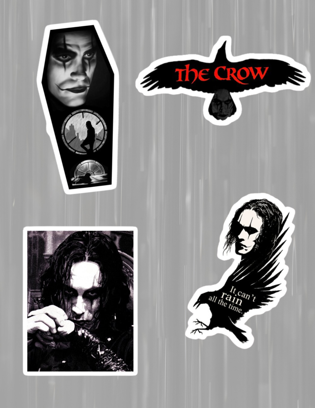 The Crow 90&rsquo;s Movie 4pc Sticker Pack