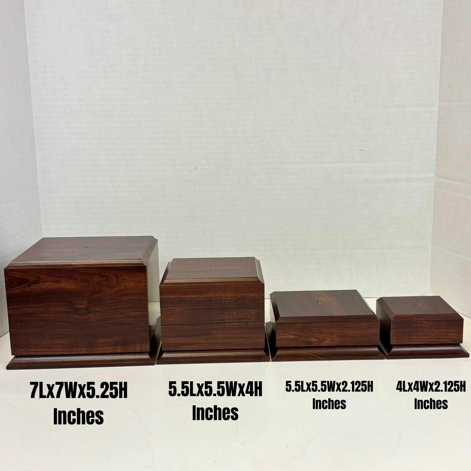 Display Base Pedestal Cherry Finish Square Stand Blank for Trophies, DIY Project