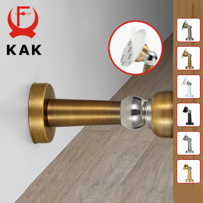 Stainless Steel Magnetic Doorstop Non-Punch Wind-Proof Door Stopper Wall Mounted
