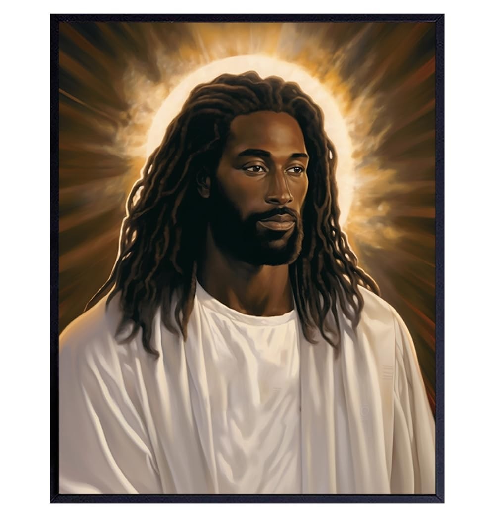 Jesus Wall Decor for Black Men Christian Wall Art Jesus Poster for Women Bi…