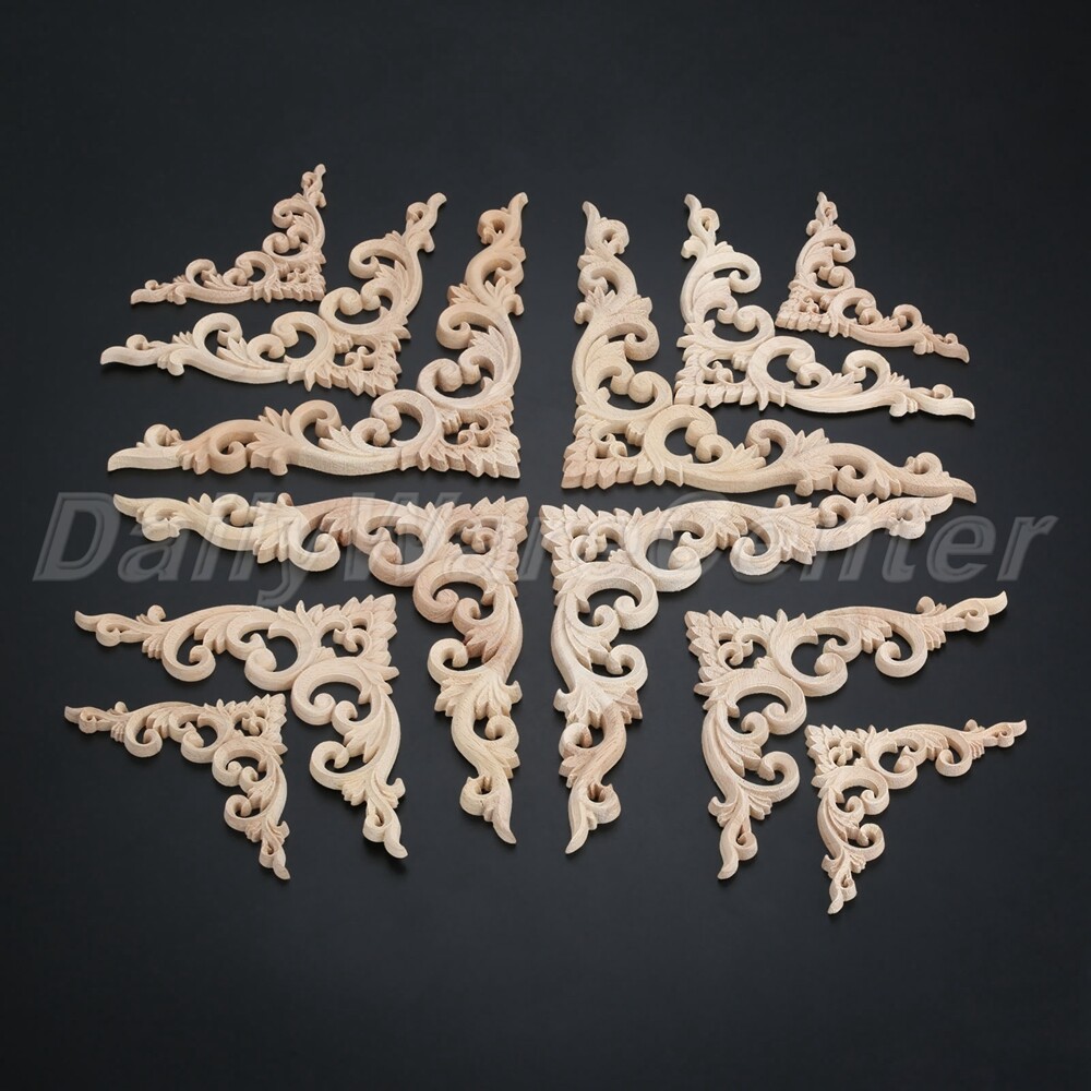 Simply Style Unpainted Wood Decorative Flowers Oak Wood Dyes Easily