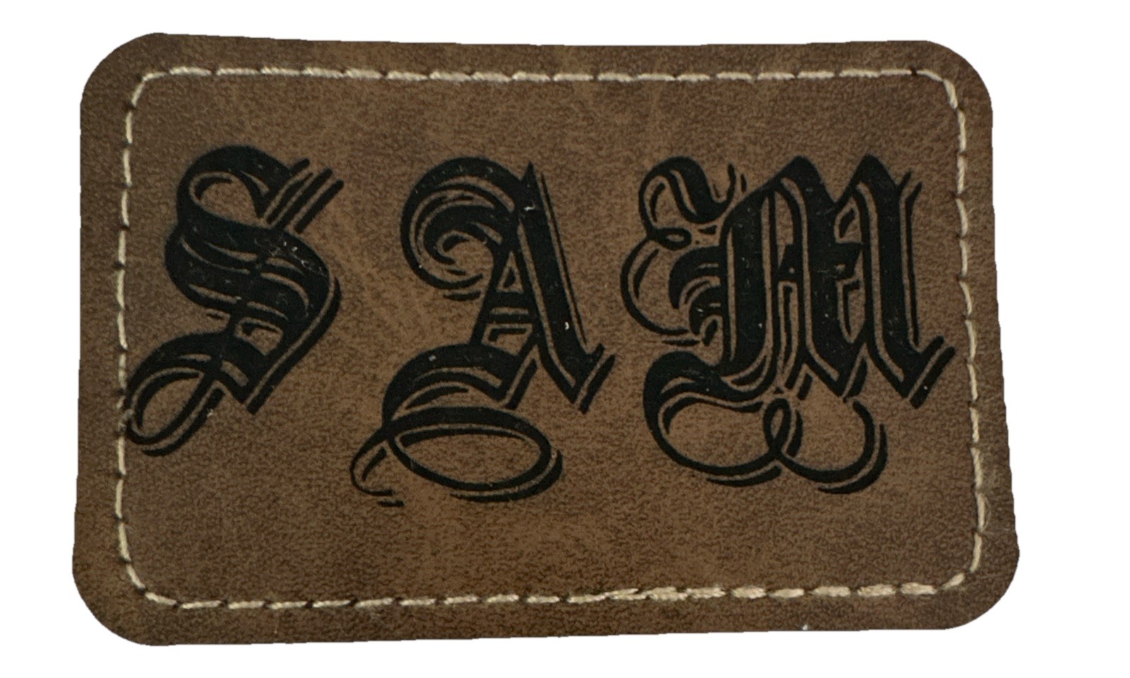 Monogram Faux Leather Iron On Patch 3 Letter 3×2” Custom Hat Bookbag Clothes LAS